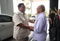 Calon Presiden Prabowo Subianto bertemu dengan pengusaha dan politisi Aburizal Bakrie, (Dok. Tim Media Prabowo Subianto)