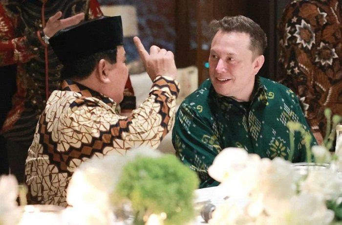 Presiden terpilih periode 2024-2029 Prabowo Subianto dan CEO SpaceX Elon Musk bertemu di Balangan. (Instagram.com/Prabowo)