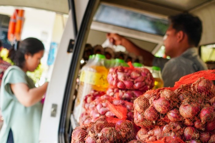 Gerakan Pangan Murah diilakukan dalam upaya stabilisasi bawang merah di wilayah Jakarta. (Dok. Tim Komunikasi Bapanas)