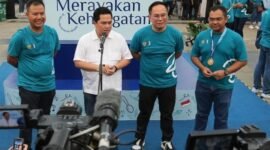 Menteri BUMN Erick Thohir di acara Family Gathering Kementerian BUMN di di Taman Mini Indonesia Indah (TMII) Jakarta, Minggu (5/4/2024). (Instagram.com/@erickthohir)