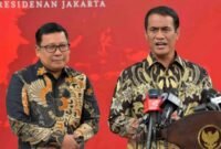 Kepala Badan Pangan Nasional Arief Prasetyo Adi bersama Menteri Pertanian Andi Amran Sulaiman. (Dok. setkab.go.id)