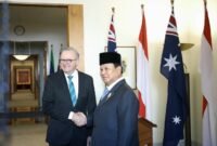 Menteri Pertahanan RI sekaligus presiden terpilih 2024-2029 Prabowo Subianto bersma Perdana Menteri (PM) Australia Anthony Albanese. (Dok. Tim Media Praowo)

