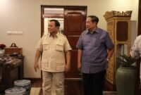 Presiden ke-6 Republik Indonesia, Susilo Bambang Yudhoyono mengunjungi kediaman presiden terpilih 2024-2029 Prabowo Subianto. (Dok. Tim Media Prabowo)

