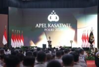 Presiden Prabowo Subianto saat memberikan sambutan pada Apel Kasatwil 2024 di Akademi Kepolisian, Semarang. (Dok. Tim Media Prabowo)