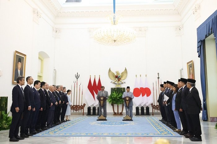 Konferensi pers Presiden RI, Prabowo Subianto usai pertemuan dengan PM Jepang Shigeru Ishiba, di Istana Bogor. (Dok. Tim Media Prabowo)