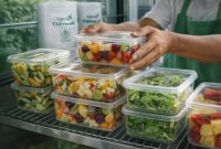 Bikin hasil panenmu tetap segar lebih lama! 🍎🥗 Dengan kemasan Trifinity yang kedap udara dan bening kristal, kualitas asinan atau saladmu tetap terjaga dan makin menggoda di etalase.